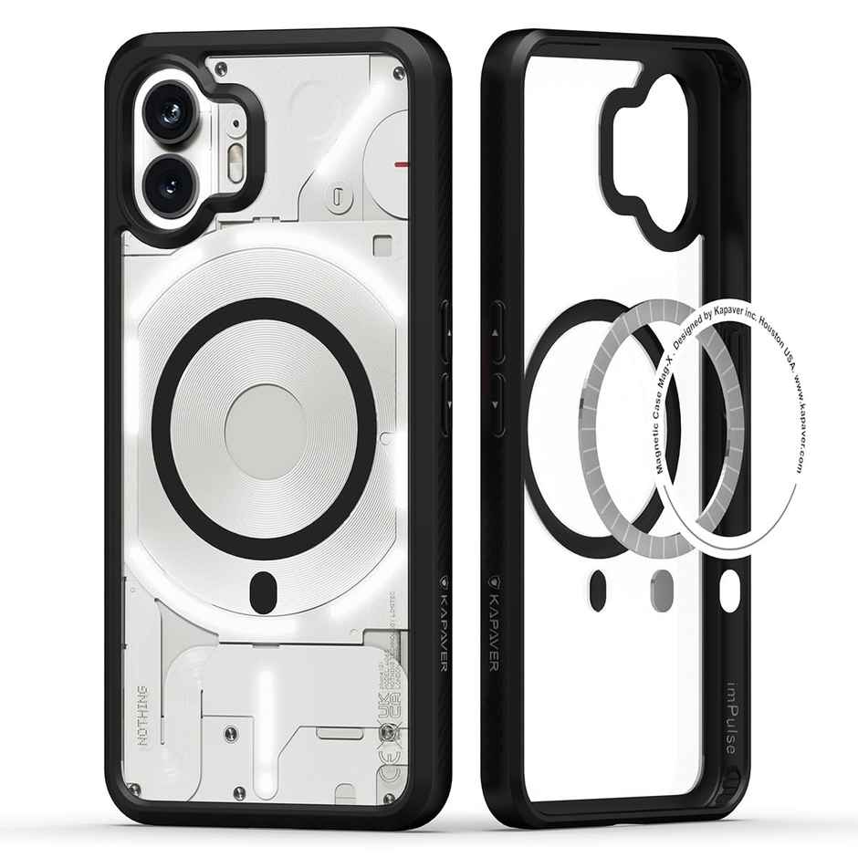 Kapaver Nothing Phone 2 Back Cover Case | Mag X - Black