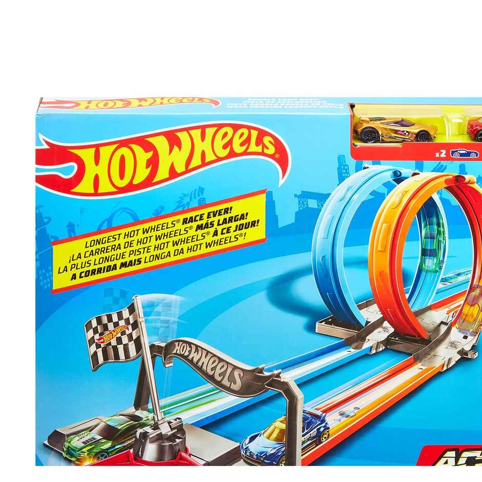 Hot Wheels Double Loop Dash Trackset with 2 Vehicles