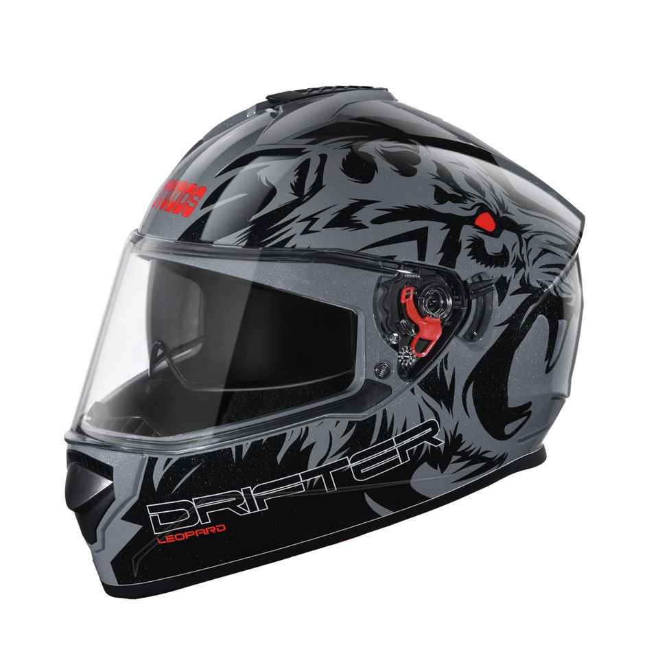Studds Drifter D2 Leopard ISI-DOT Certified Full Face Helmet | Dual Visor & Spoiler |Grey N9 - XL
