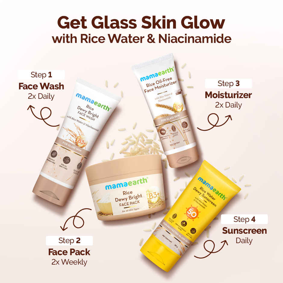 Mamaearth Rice Water Dewy Sunscreen for Tan Protection