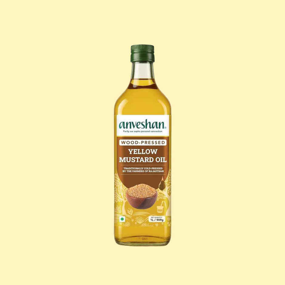 Anveshan Yellow Mustard (Sarson) Wood Cold Pressed Oil