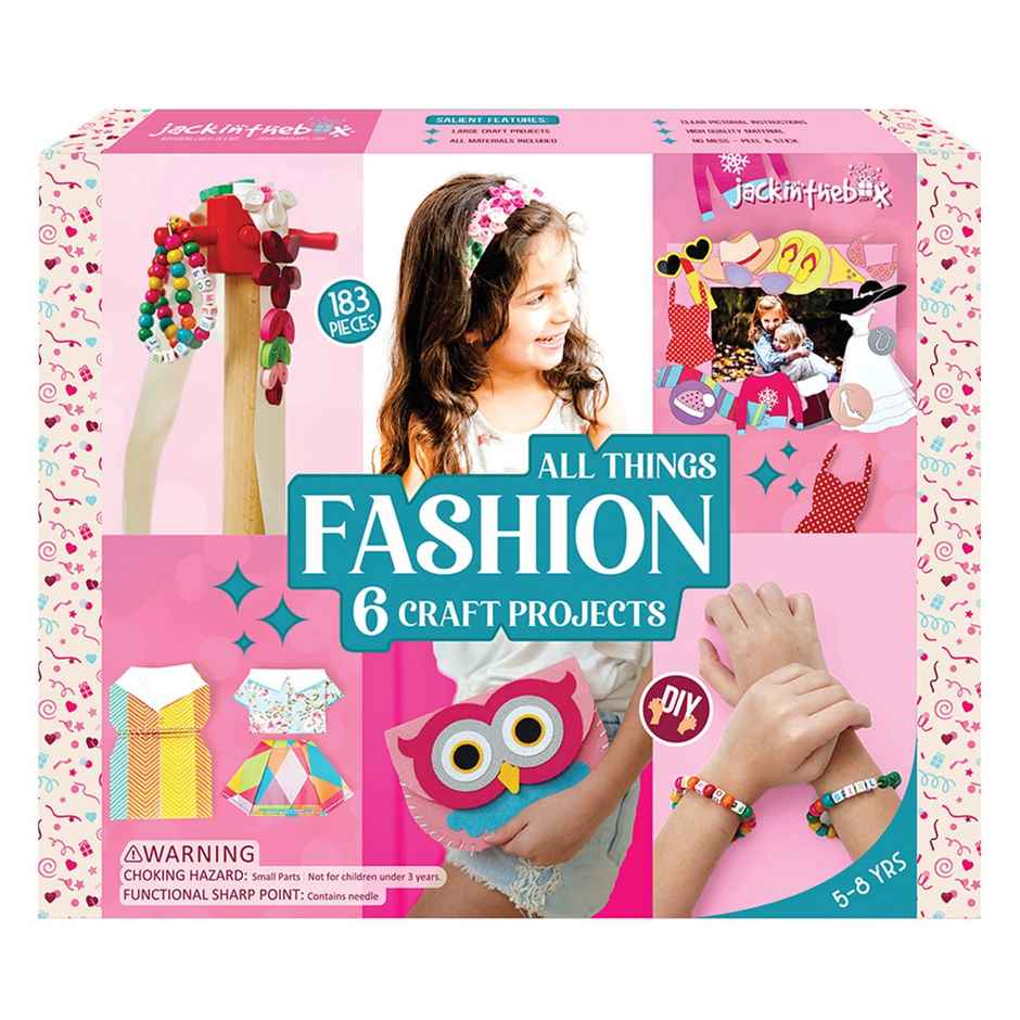 Jackinthebox All Things Fashion 6-In-1 Art & Craft Kit