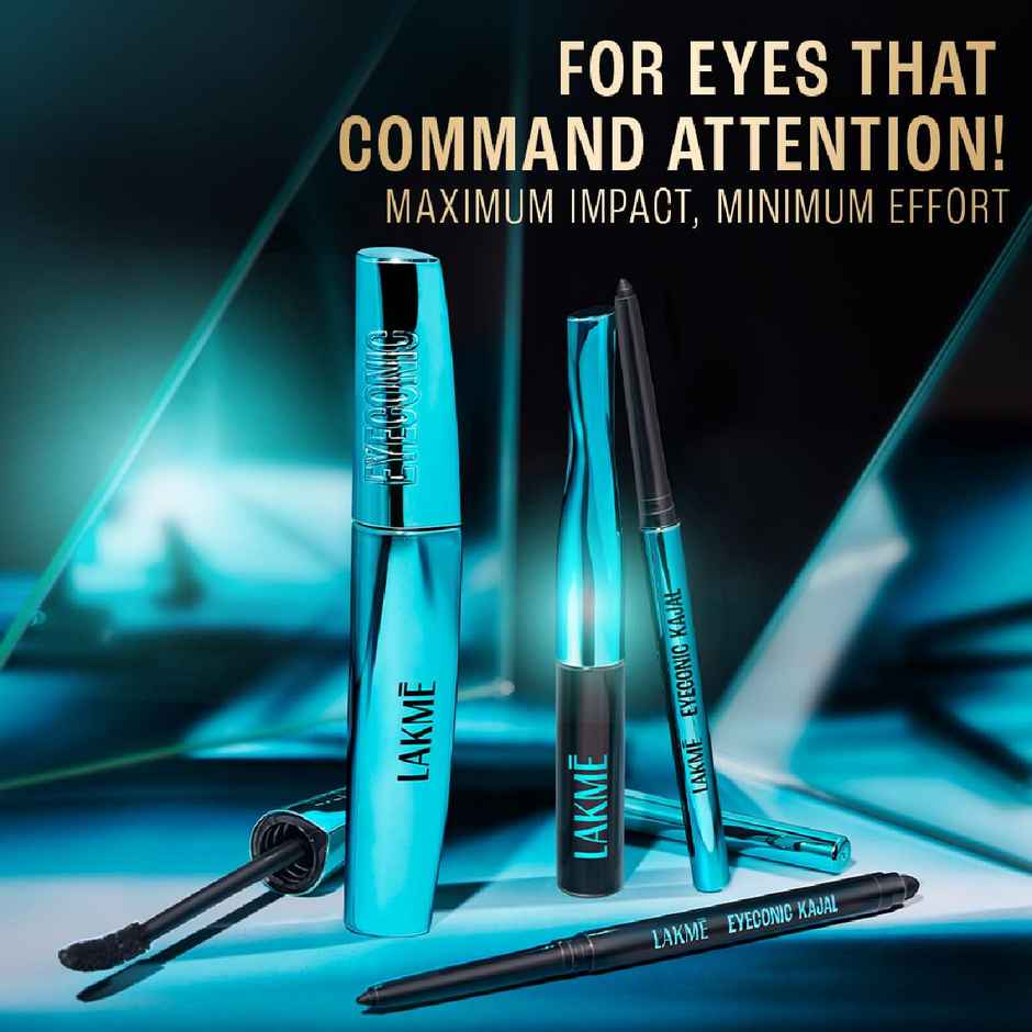 Maybelline New York Colossal Kajal Black Fix With Aloe Vera(0.35gms), Renee Fab 5 Nude 5In1 Lipstick(7.5gms) & Lakme Eyeconic Liquid Eyeliner, Black(4.5ml) Combo