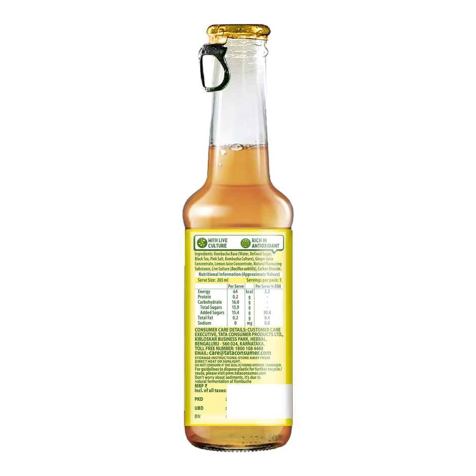 Tetley Kombucha Ginger Lemon Fermented Tea With Live Culture | Rich in Antioxidants