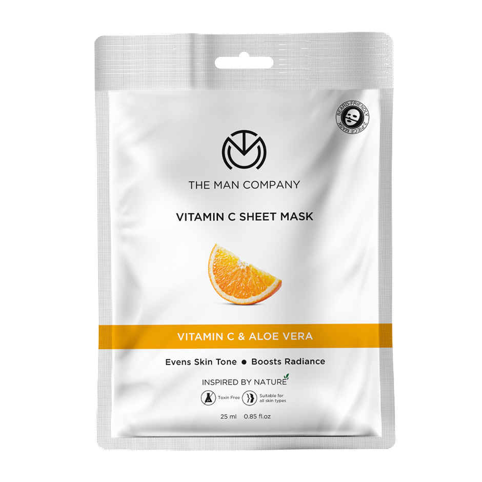 The Man Company Vitamin C Sheet Mask For Skin Brightening- Improves Skin Tone
