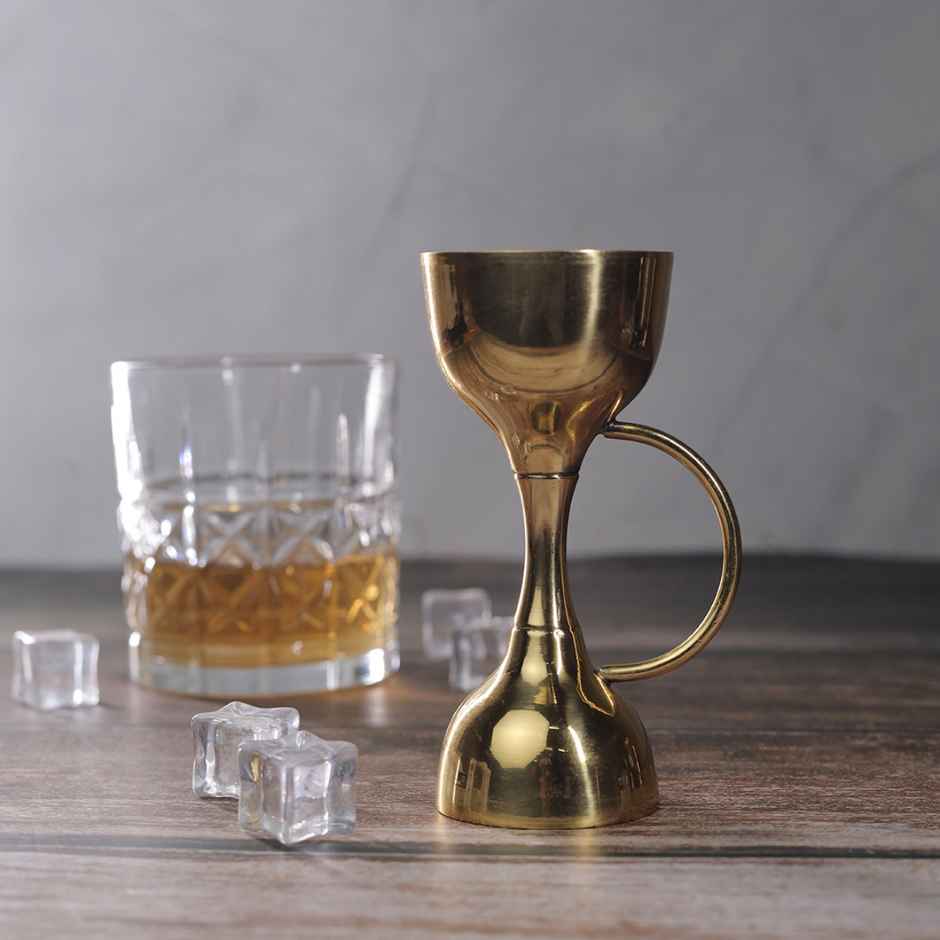 Bar Box Stainless Steel Bar Jigger Peg Measurer Cocktail Measuring Cups Bell Gold Plated