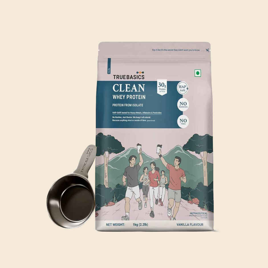 TrueBasics Clean Whey Pure Protein Isolate Powder (Vanilla)