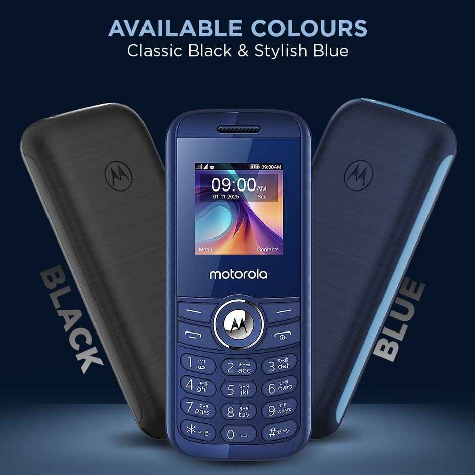 Motorola A100 Single SIM Keypad Phone | Long Lasting Battery | Loud Sound | Wireless FM |Blue