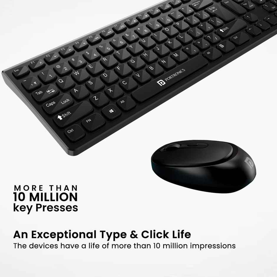 Portronics Wireless Keyboard & Mouse Combo(Black)