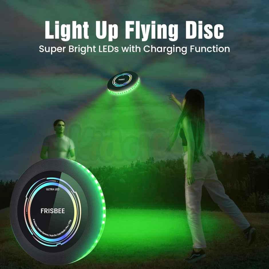Kidology 36 LED Flying Frisbee Disc for Kids | Smart Modes | Glow in the Dark - Blue