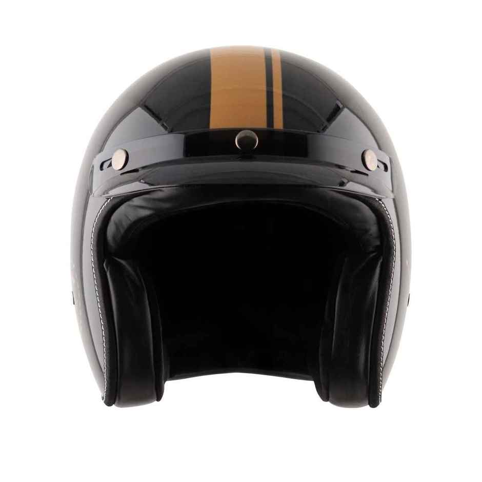 Axor Retro Jet Euro Globe Isi Ece And Dot Certified Open Face Helmet - Black - M