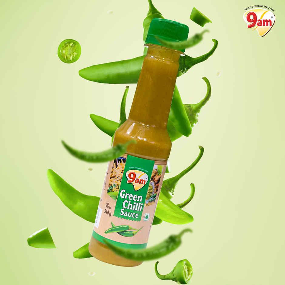 9am Green Chilli Sauce, Hot & Tangy Chilli Dip
