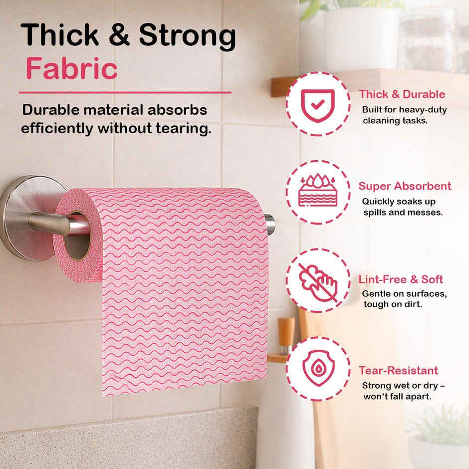 GINNI Superwipe Kitchen Towel Roll | 80 Pulls | 23 x 21 cm