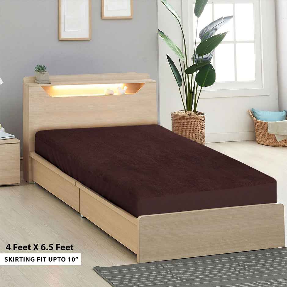 Sassoon Twin Size Single Bed Mattress Protector | 4 x 6.5 Feet | Cocoa