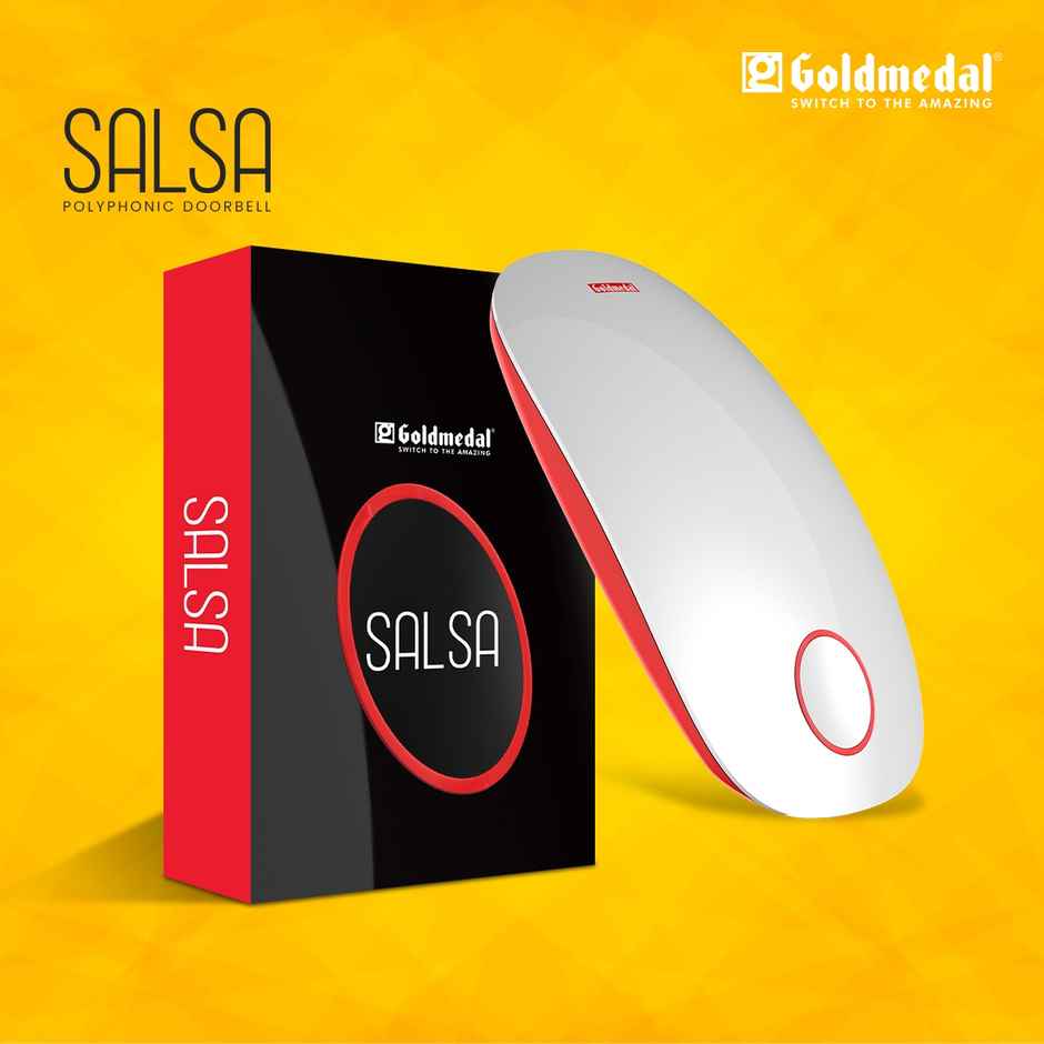 Goldmedal Salsa Door Bell | Calling Bell for Home,Office,School | Multitune Wall Mounted Bell