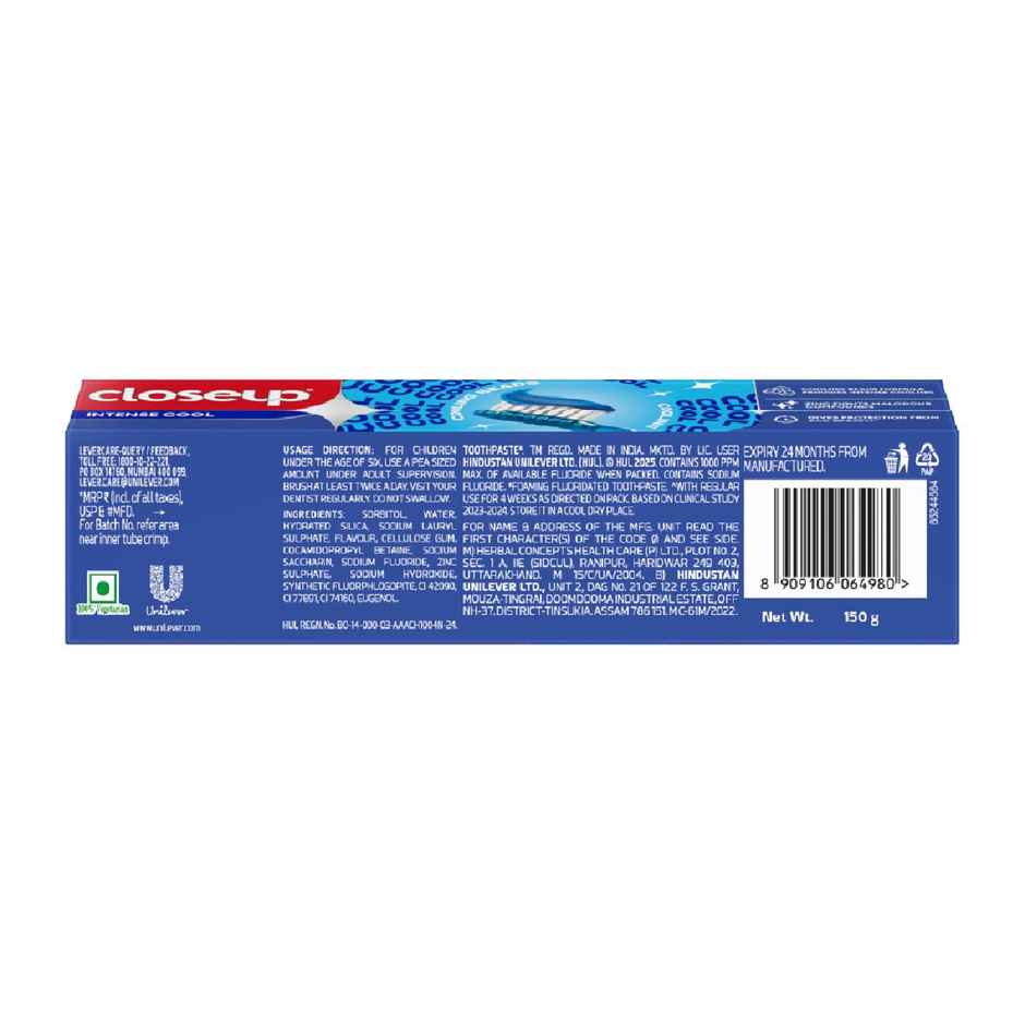 Closeup Intense Cool Gel Toothpaste for Long Lasting Fresh Breath