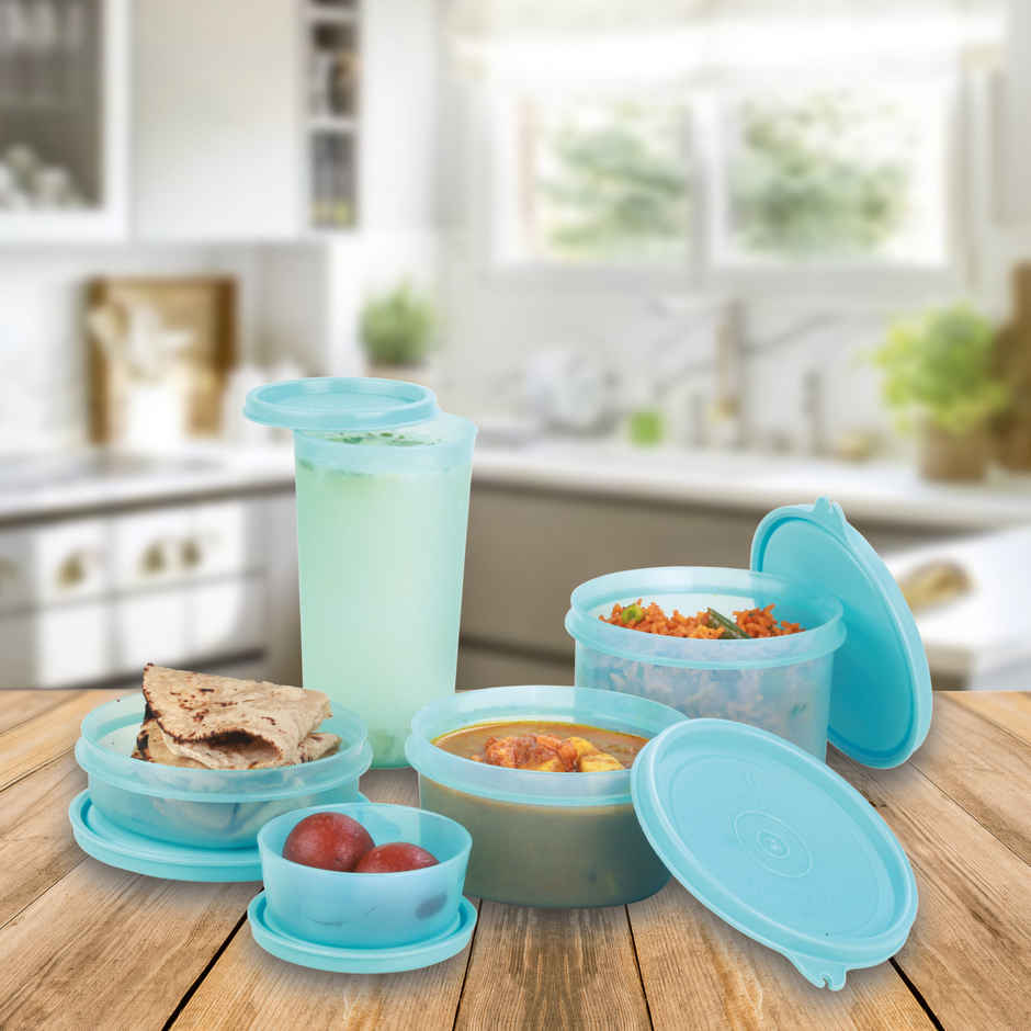 Joyo Fresherware 5 pcs set, Lunch pack (110 ml,250 ml, 450 ml, 600 ml, glass-460 ml)-Assorted