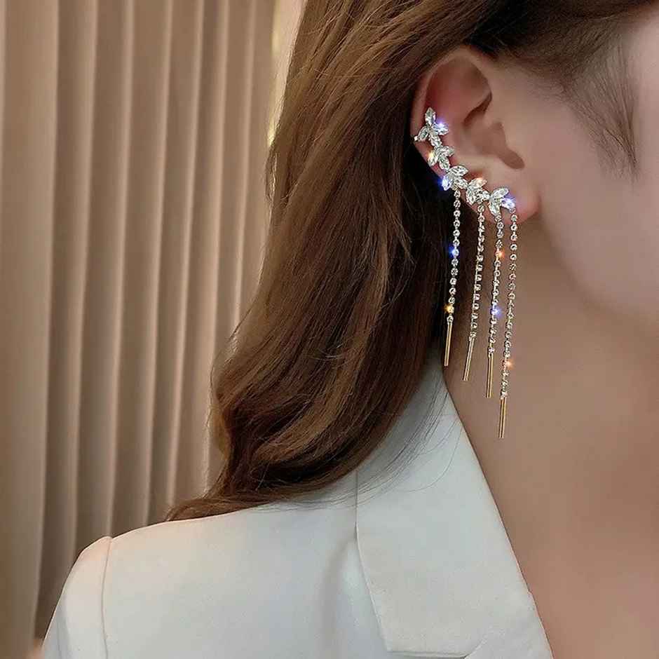 Fashion Frill Women's Tassel Drop Earings Gold Onesize