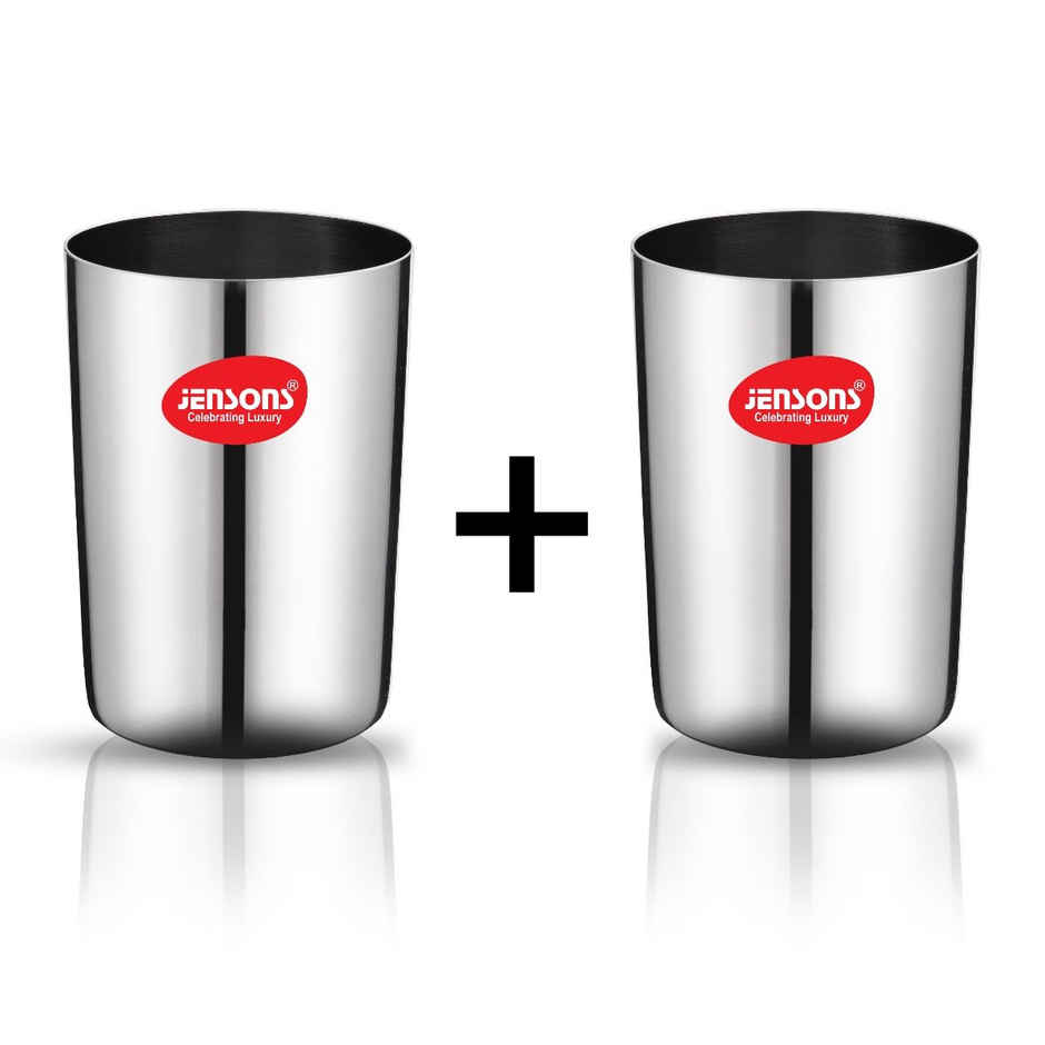 Jensons Stainless Steel Amrapali Straight Glass 300 ml Combo