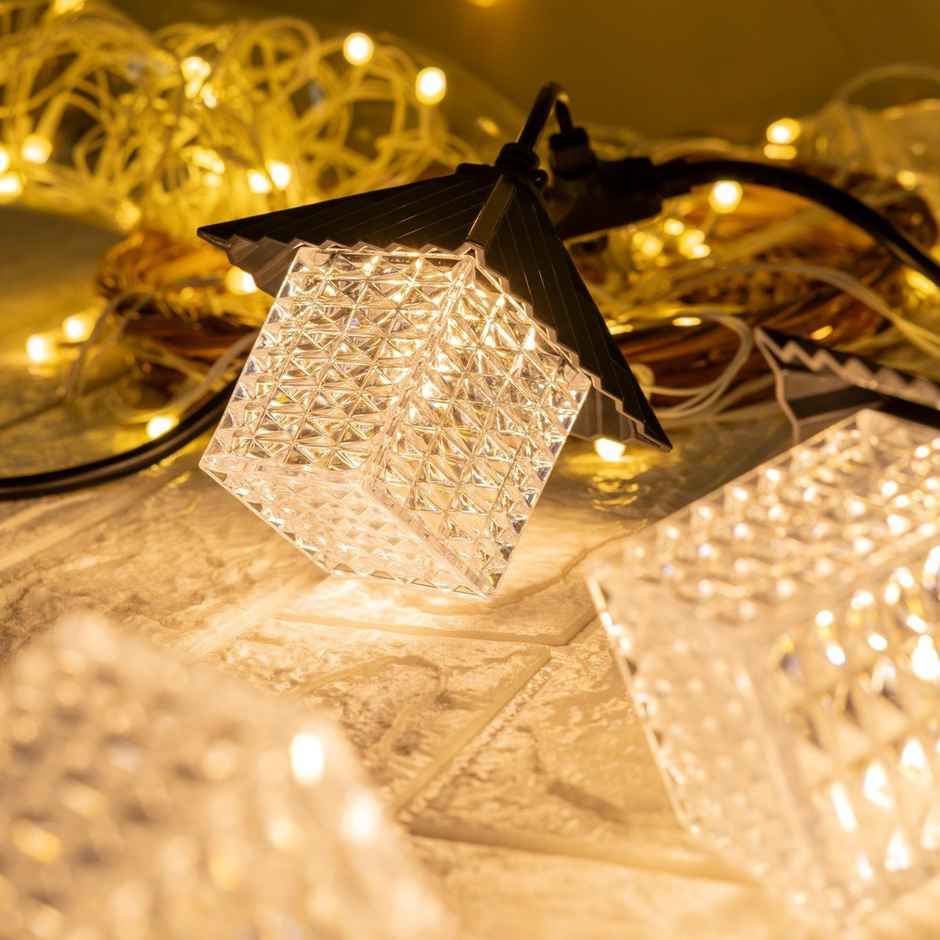 Desidiya Cube Design Outdoor String Lights Warm White Glow For Indoor & Outdoor Charm