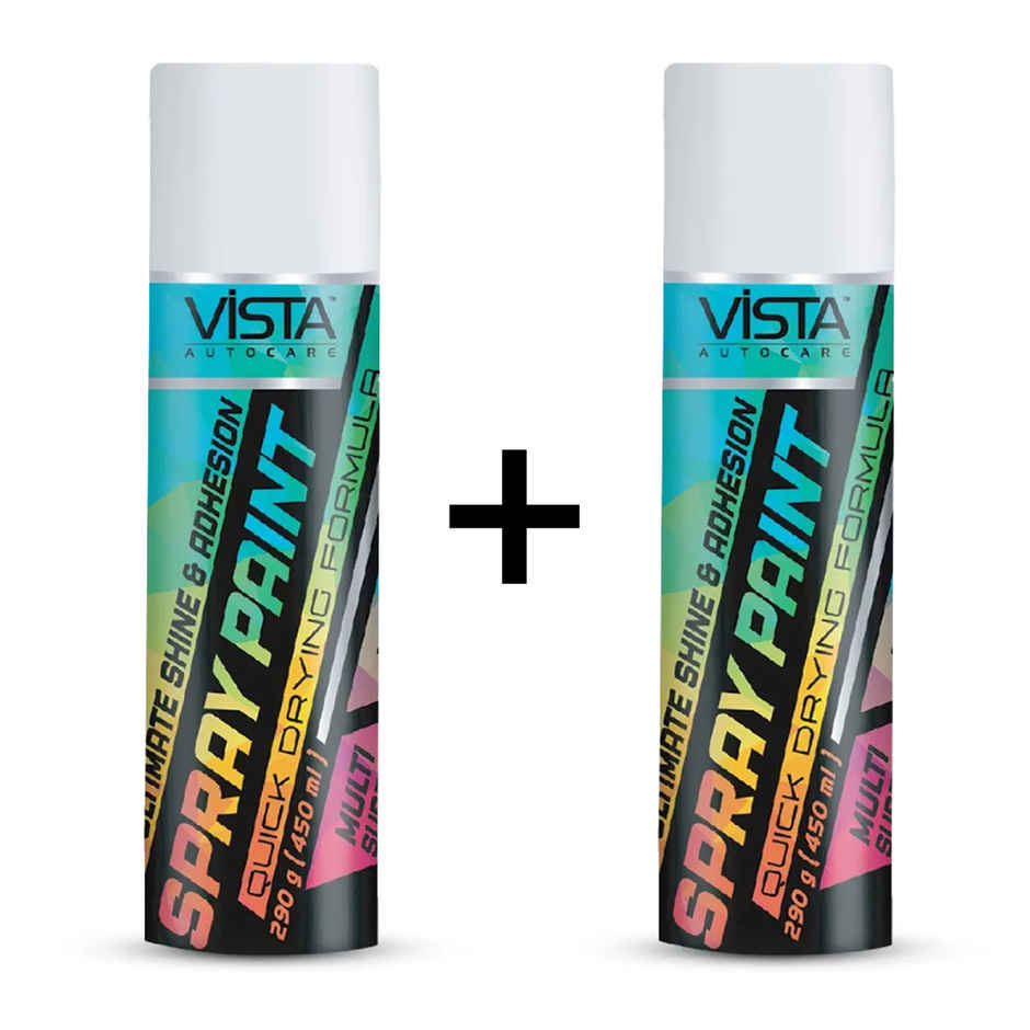 Vista Auto Care White Spray Paint | Quick-Drying Multi-Surface for Metal | Wood |Plastic | Walls Combo