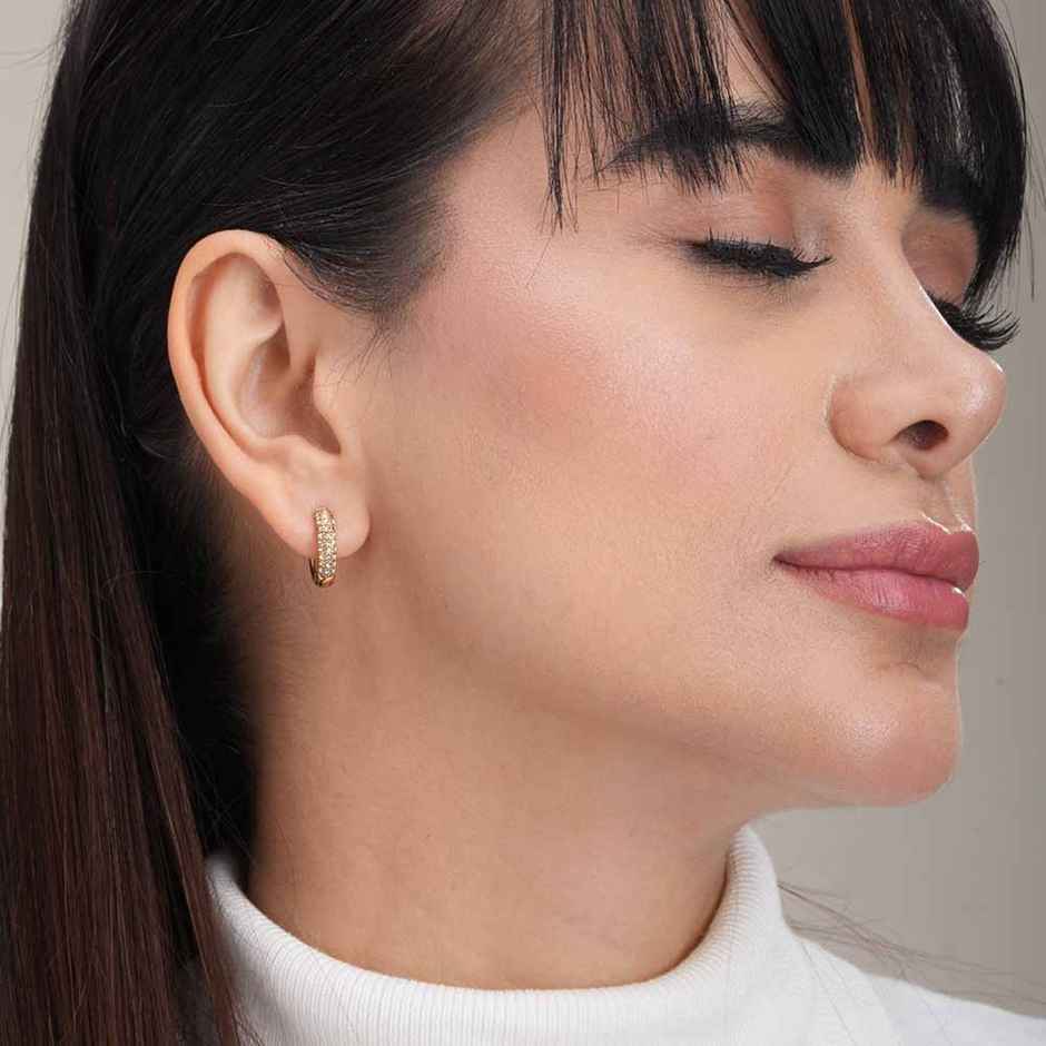 Palmonas Diamond Huggie Hoop Earrings For Womens | Waterproof And Anti-Tarnish