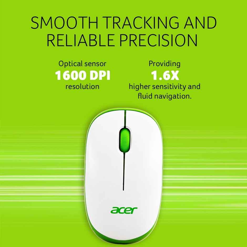Acer Wireless Mouse (White/Green)