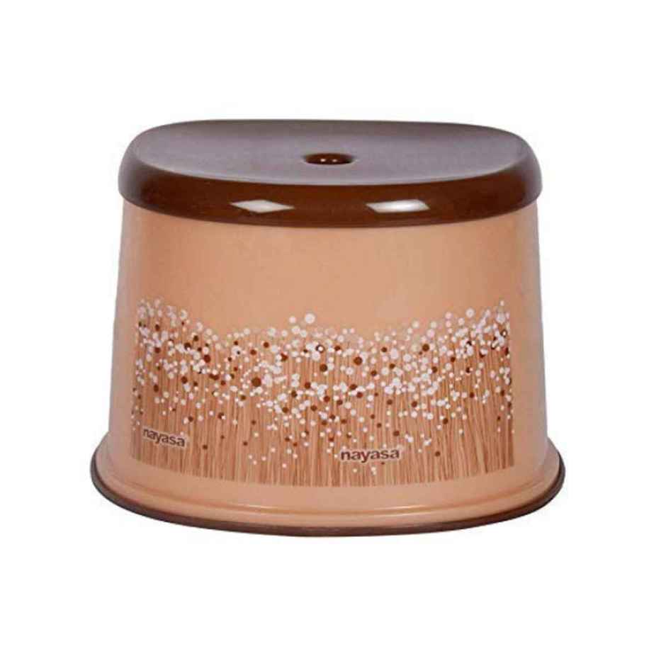 Nayasa Stool 508 Funk Plastic Bathroom Stool Multipurpose Durable Utility Stool for Home | Brown