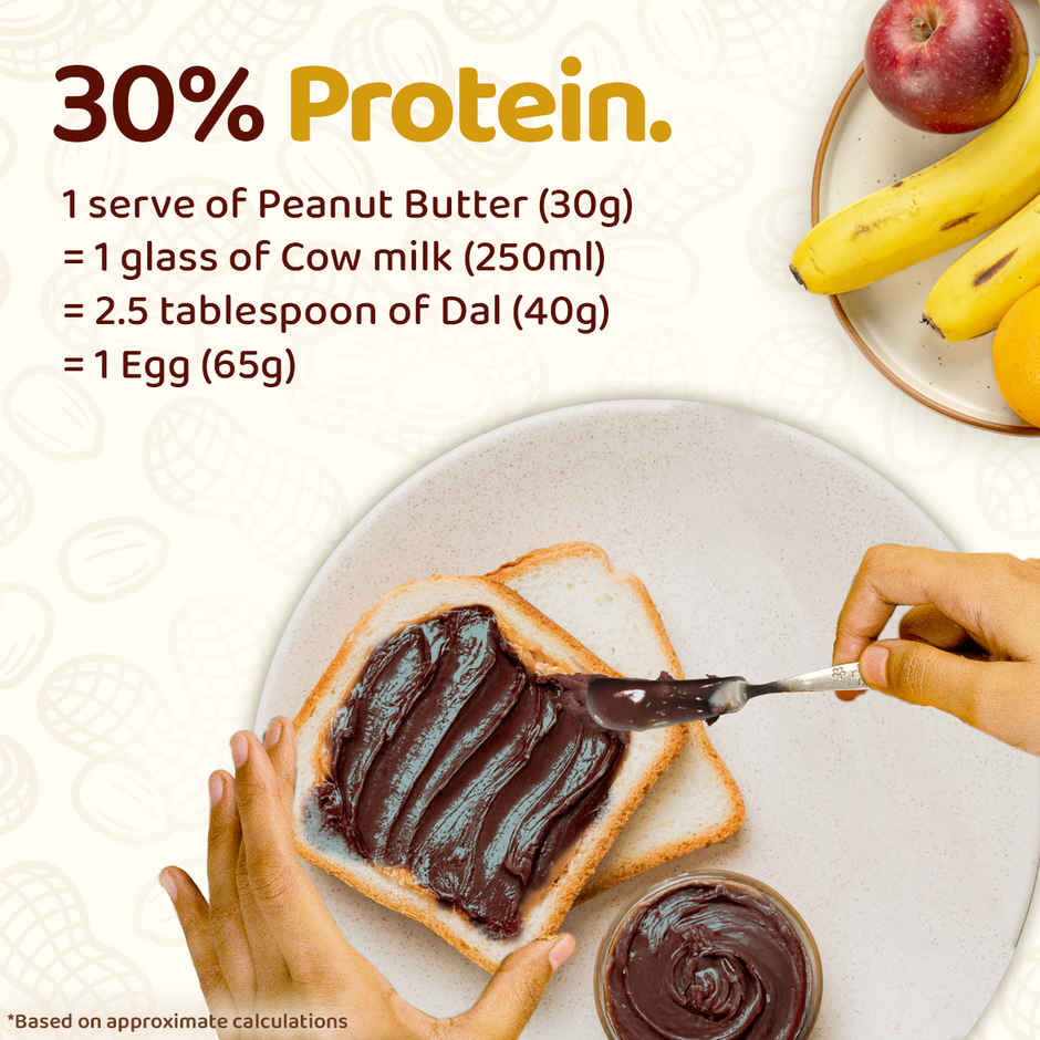 Sundrop High Protein Dark Chocolate Peanut Butter | Crunchy | 30% Protein Added Whey Protein