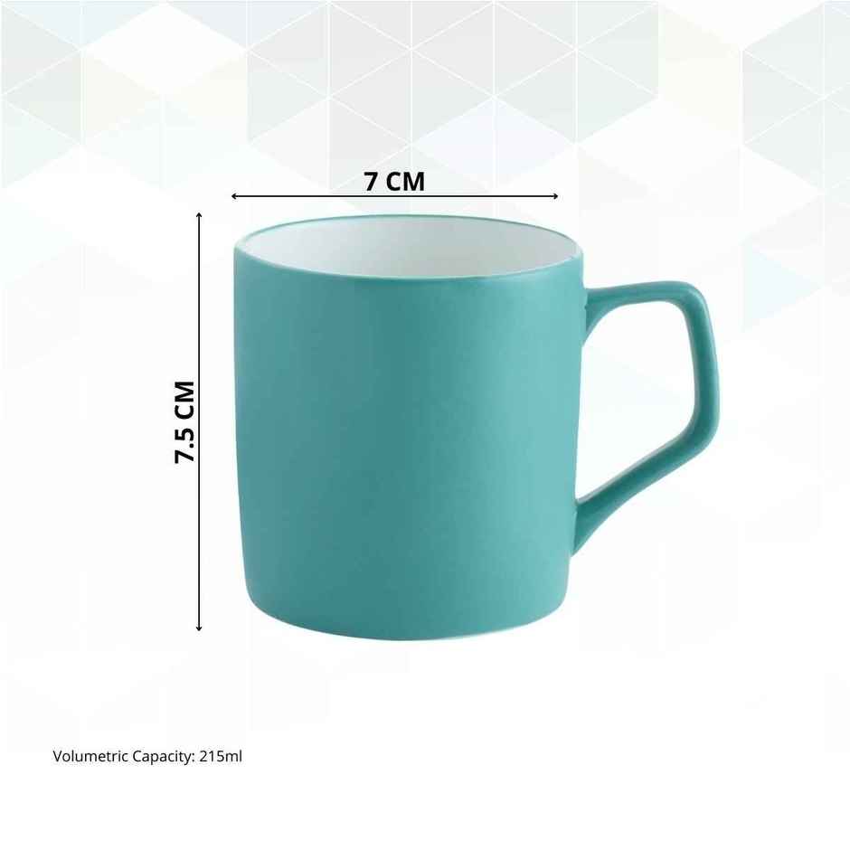 Clay Craft Fine Ceramic Director Coffee Mug Set | Set Of 4 | Teal