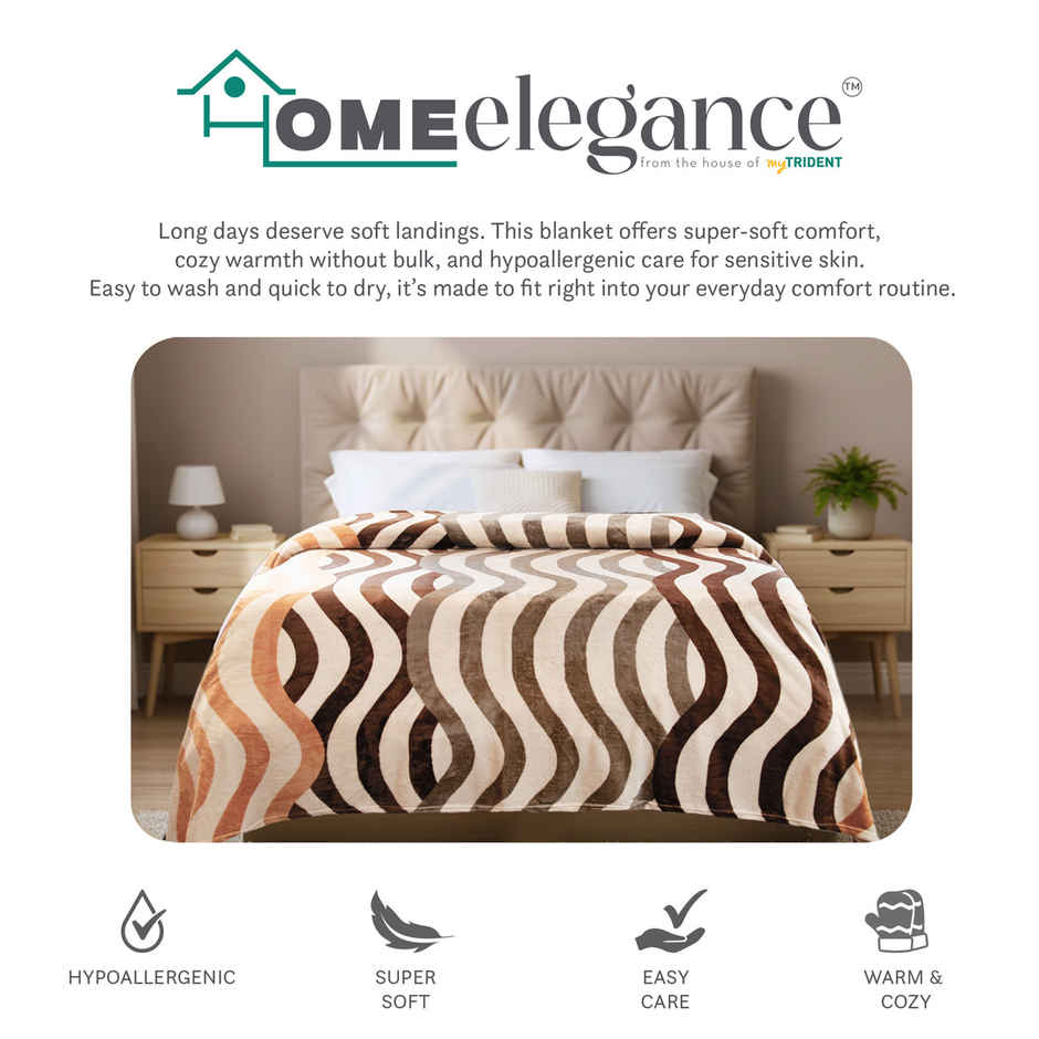 Home Elegance by myTrident Double AC Blanket | Mild Weather Flannel Tidal
