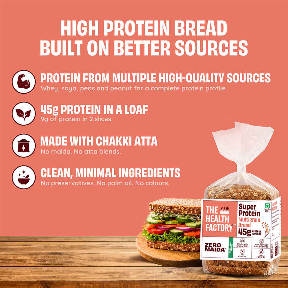 The Health Factory Zero Maida Super Protein Multigrain Bread