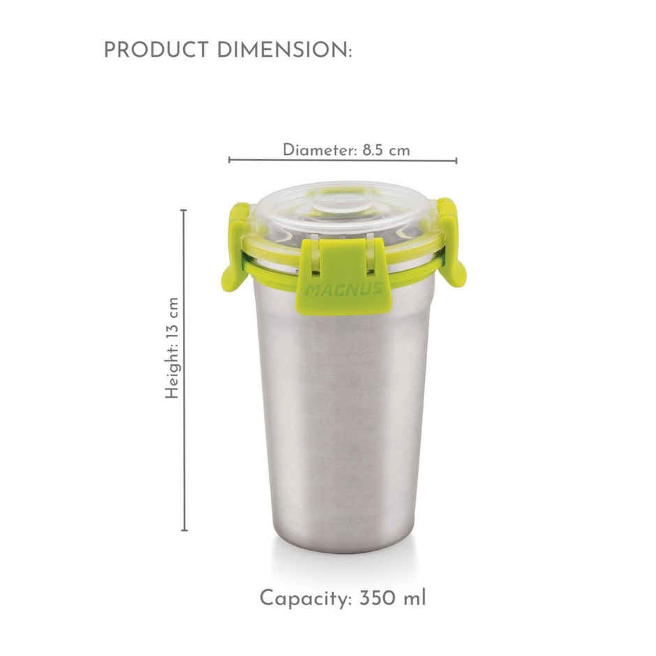 Magnus Klip Lock Stainless Steel Matte Tumbler - 350 ml