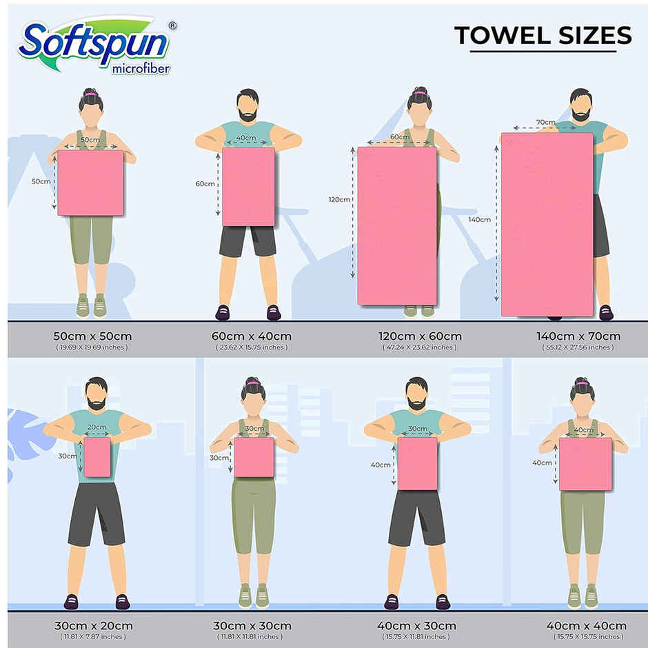 Softspun Essentials Cloth & Shampoo Combo (400 GSM, 40x40cm, 4pc Multicolor/Assorted & Shampoo 1Ltr)