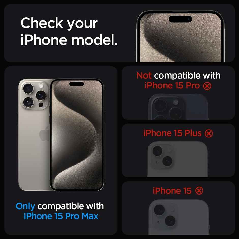 Spigen Ez Fit Privacy Tempered Glass Screen Protector Guard For Iphone 15 Pro Max- 2 Pack