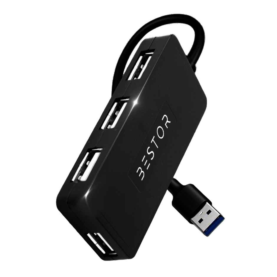 Bestor 4-Port USB Hub, Multiport USB Dock with 0.9m Cable, 480Mbps Data Speed