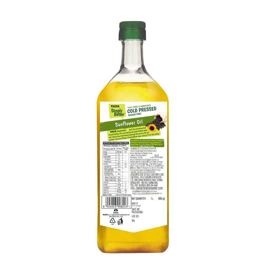Tata Simply Better Sunflower Cold Pressed Oil | 100% Healthy Cooking Oil