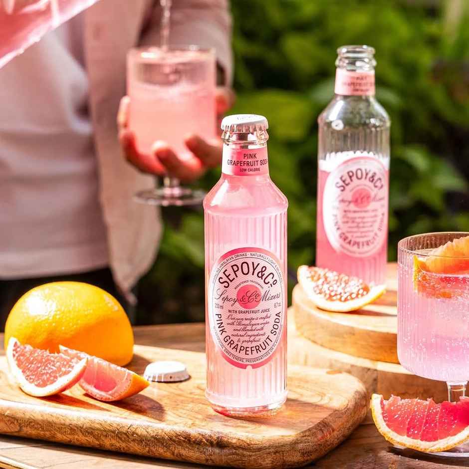 Sepoy & Co. Pink Grapefruit Soda | Tangy & Fizzy