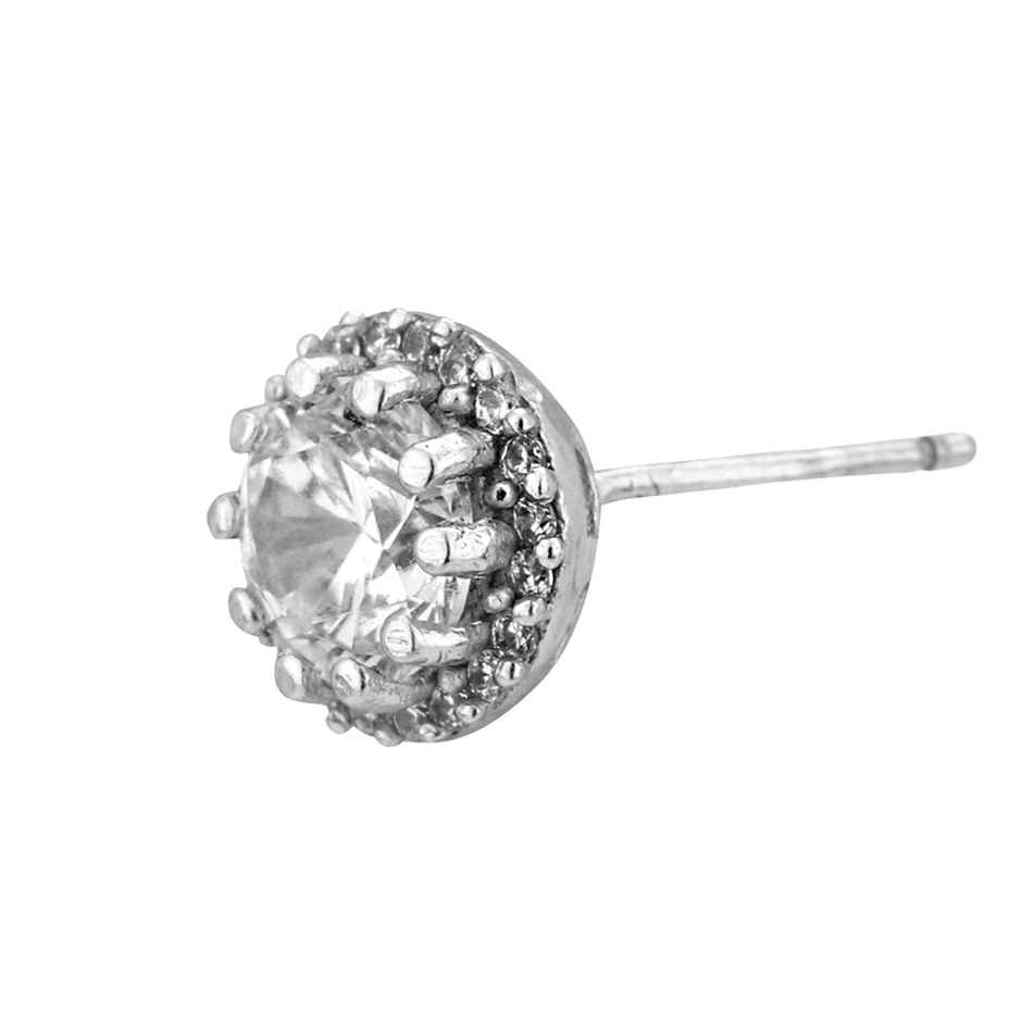 Carlton London Rhodium Plated with CZ Mini Stud Earring | FJE1791