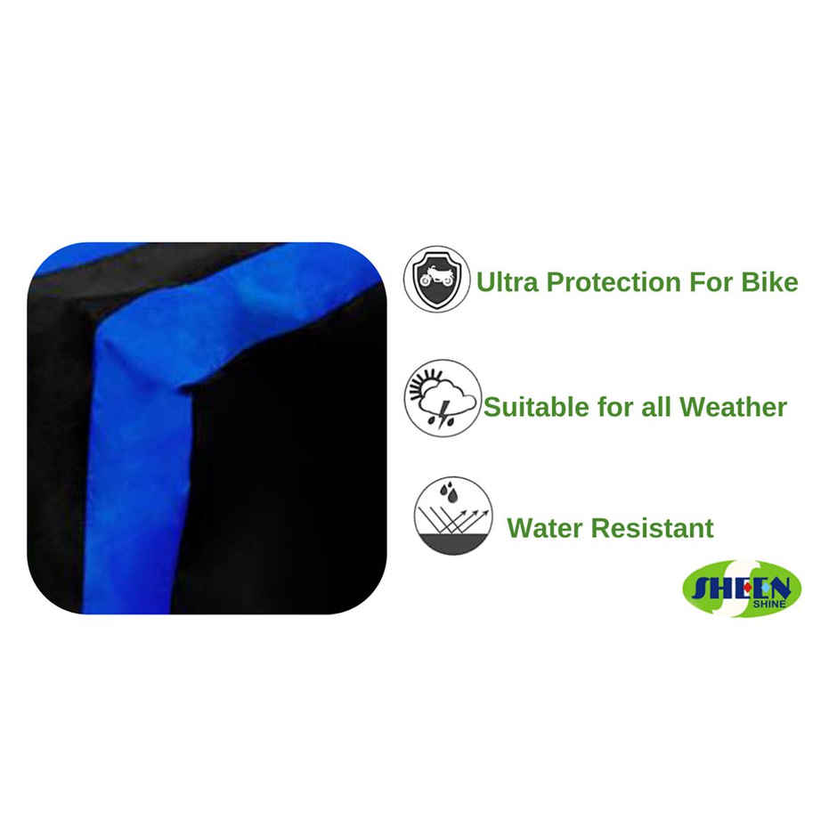 Sheen SBCBLUE18 Waterproof Two Wheeler Cover for Hero (Splendor Plus, Black, Blue)