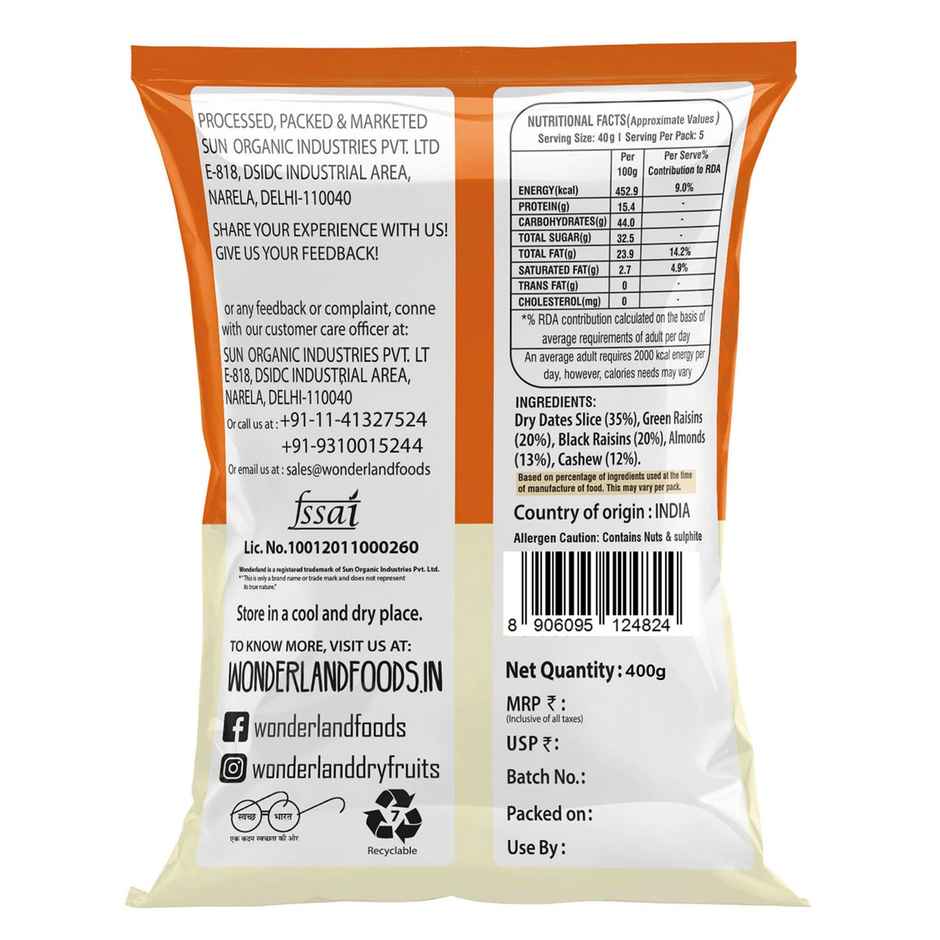 Wonderland Foods Punchmeva Dry Fruit Mix