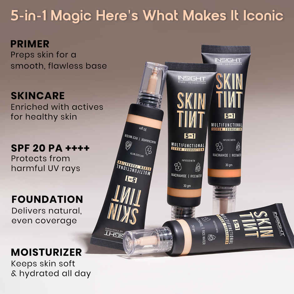Insight Cosmetics Skin Tint 5In1 Multifunctional Serum Foundation | Cappucino