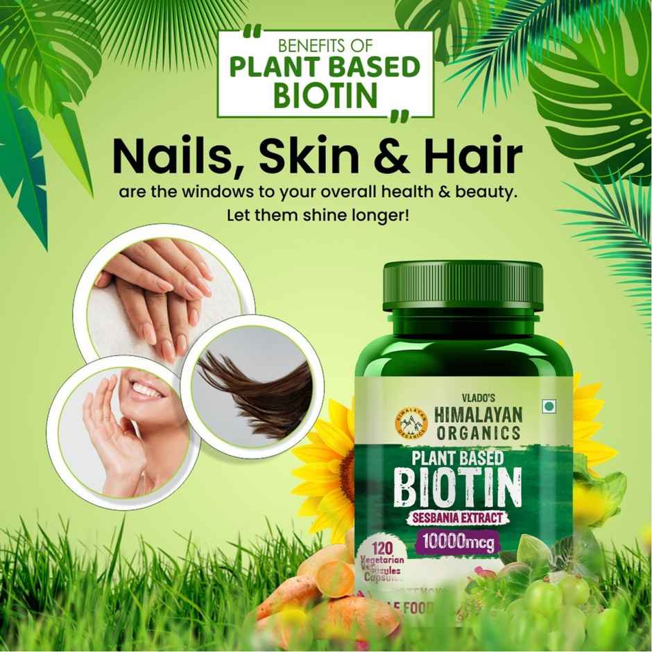 Himalayan Organics Plant Based Biotin 120 VEG Capsules
