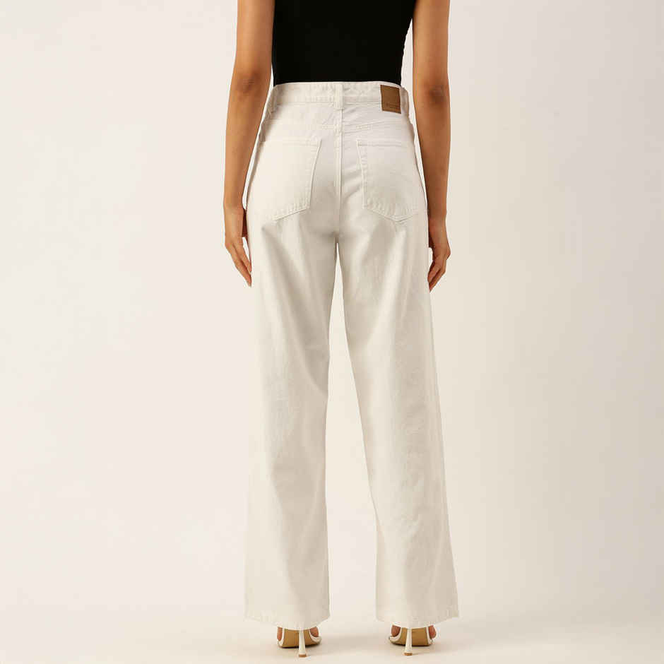 Bene Kleed Women's Relaxed Denim Trousers | White - 32