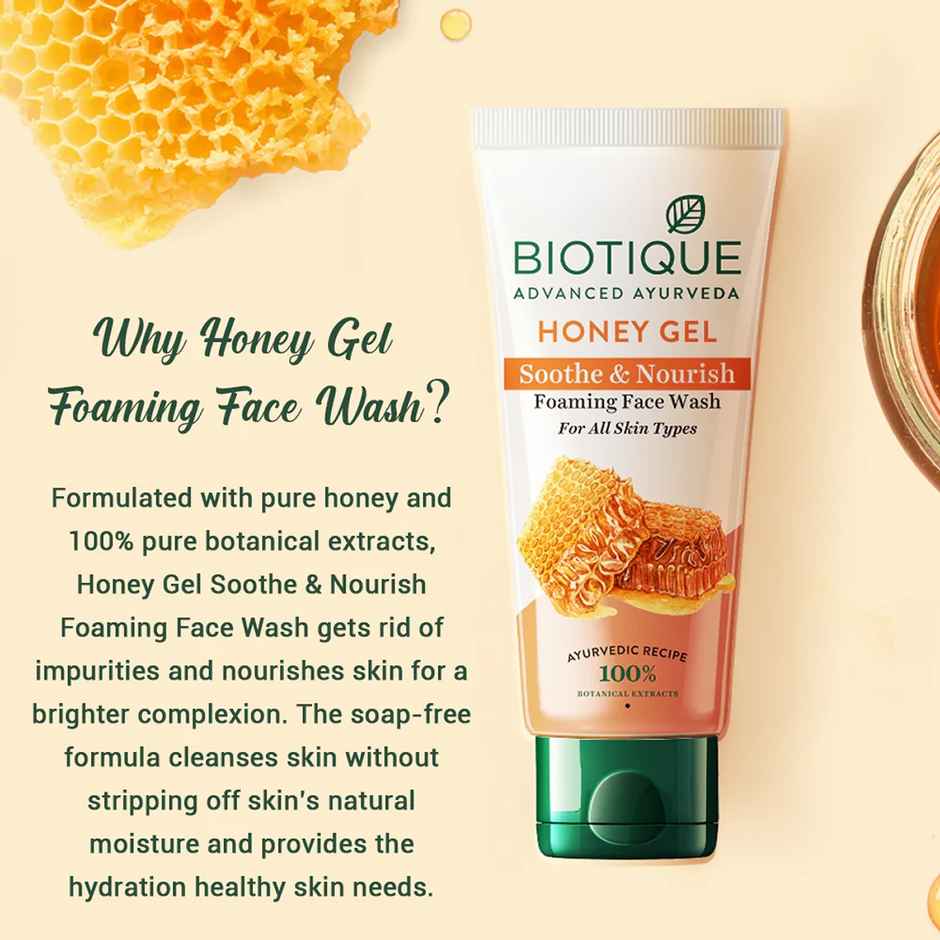 Biotique Honey Gel Soothe & Nourish Foaming Face Wash