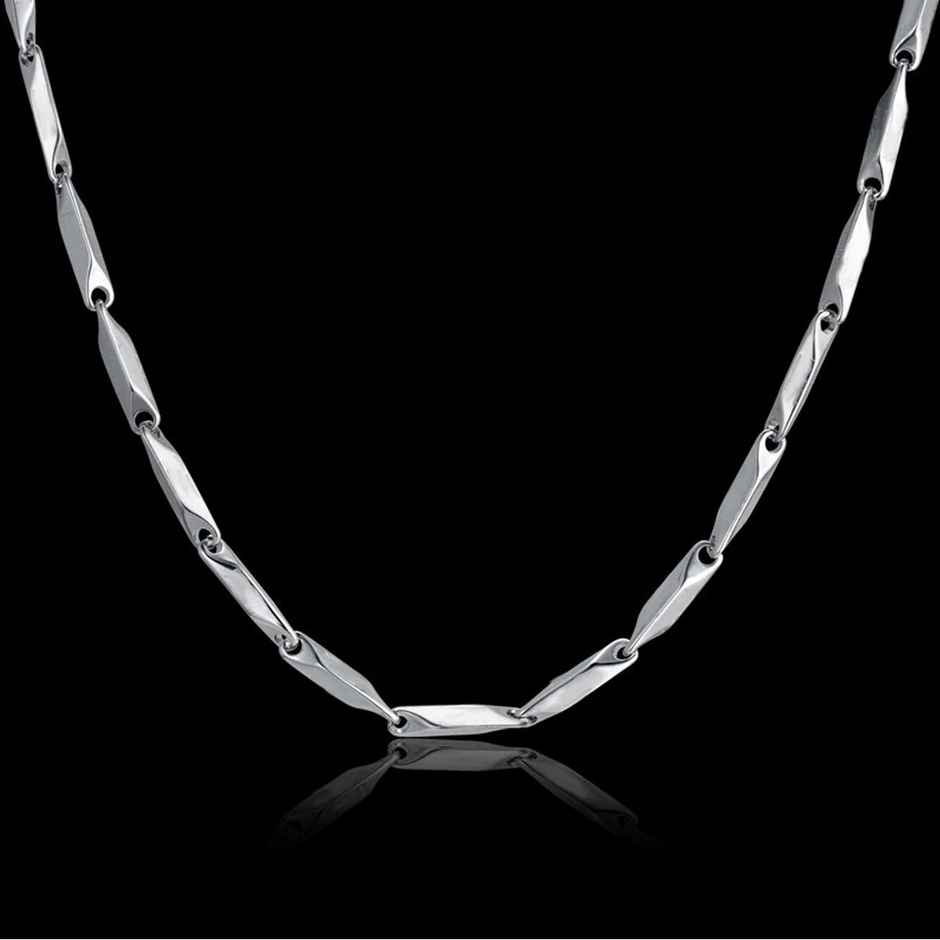 Fashion Frill Men's Rice Chain Silver 22 Inches