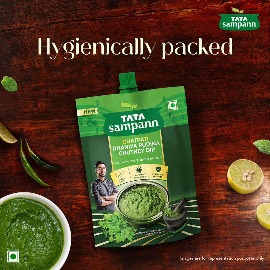Tata Sampann Chatpati Dhaniya Pudina Chutney Dip | Made with Fresh Coriander and Mint