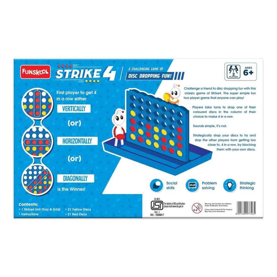 Funskool Strike 4 Classic Disc Dropping Game | Board Game | 2 Players| 6+ Years