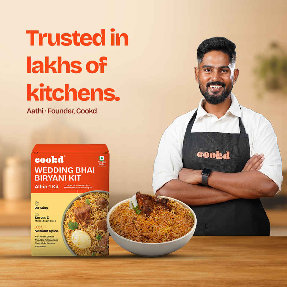 Cookd Wedding Bhai Biryani Kit - Ready to Cook | Long Grain