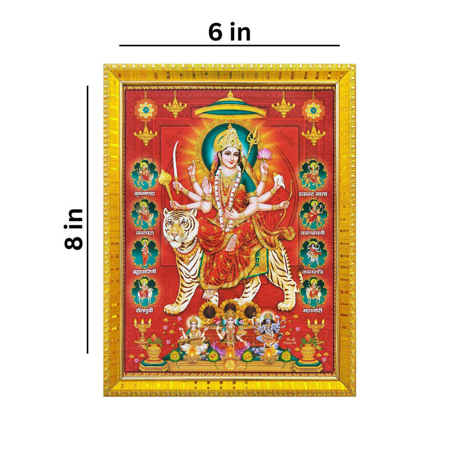 Divine Vibes Durga Photo by | Multicolor | 6 x 8 Inch | Aravi